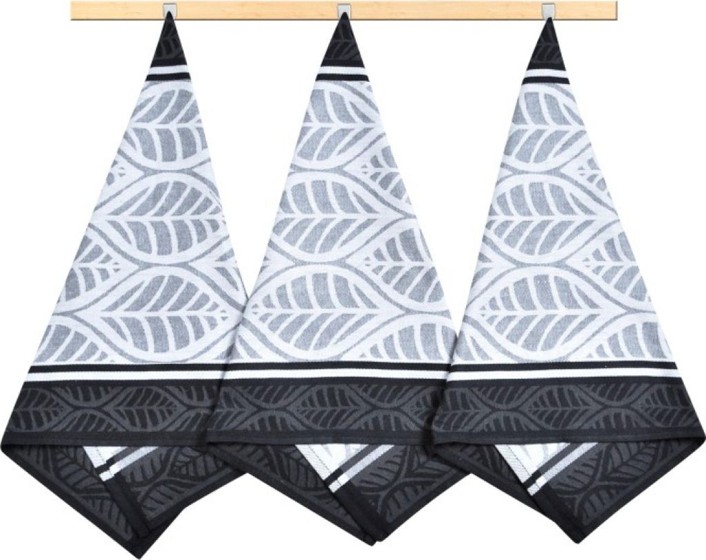 Küchentücher - 3er-Set - 50x70 cm - Schwarz, Weiß