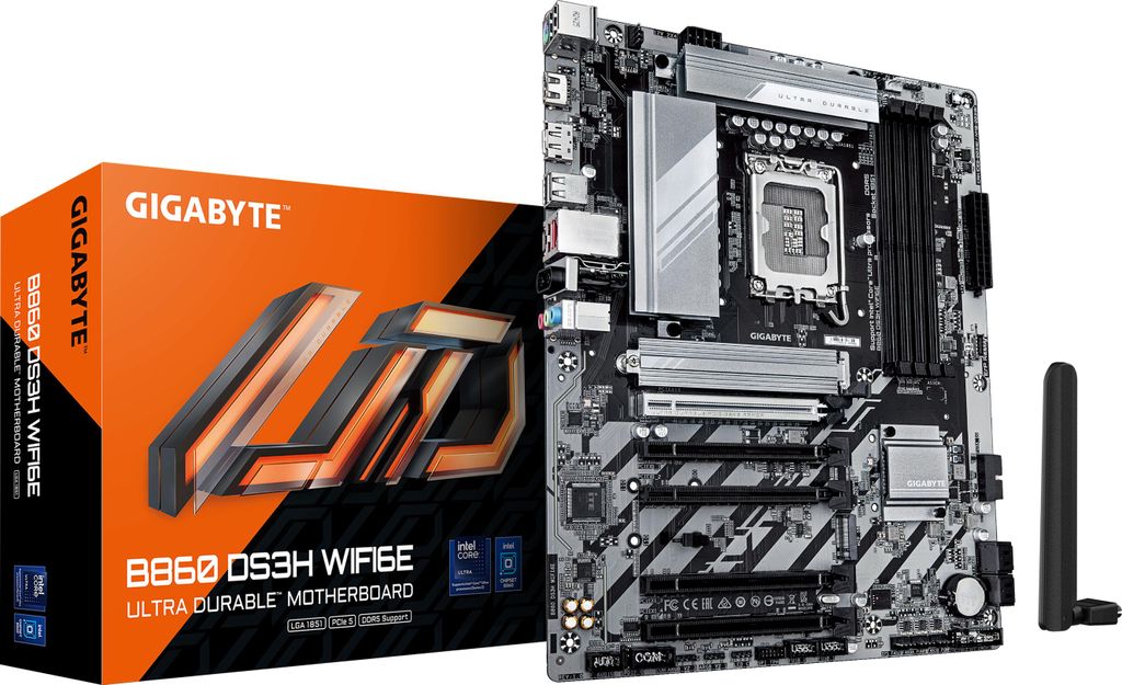 GIGABYTE B860 DS3H WIFI6E, Intel, LGA 1851 (Socket V1), Obrázek produktu 