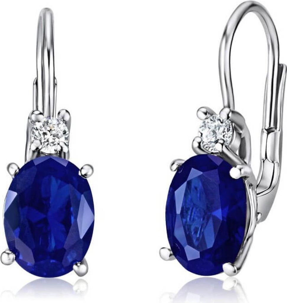Silver earrings with synthetic sapphire Sierra SILVEGOB31811S