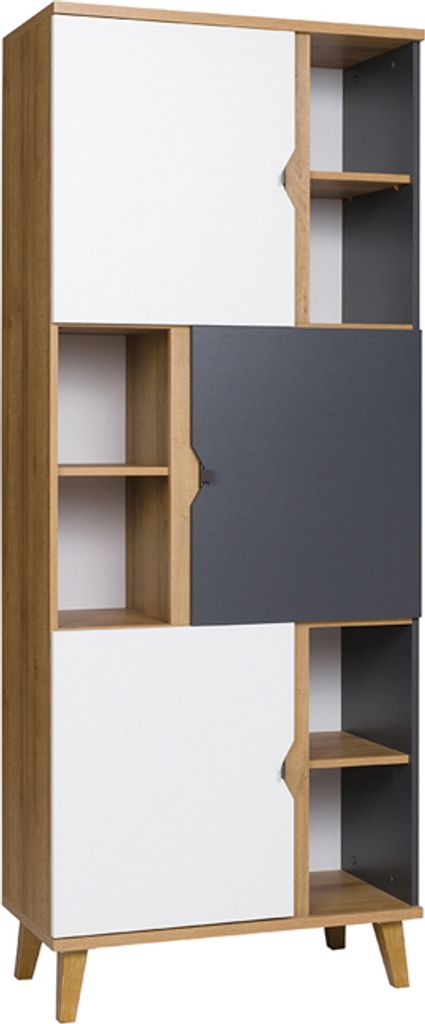 Bücherregal MEMONE ME4 goldene eiche / weiß / graphit Standregal für Wohnzimmer