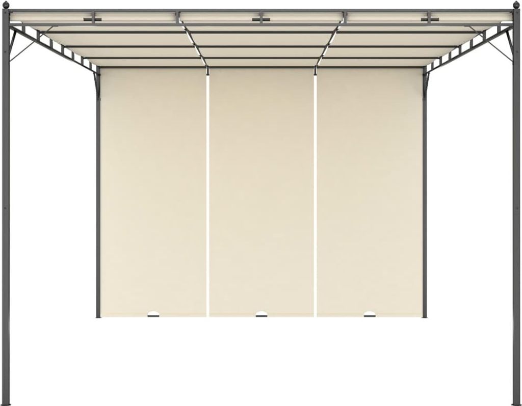vidaXL Gartenpavillon mit Seitenvorhang 4x3x2,25 m Creme Produktbild 