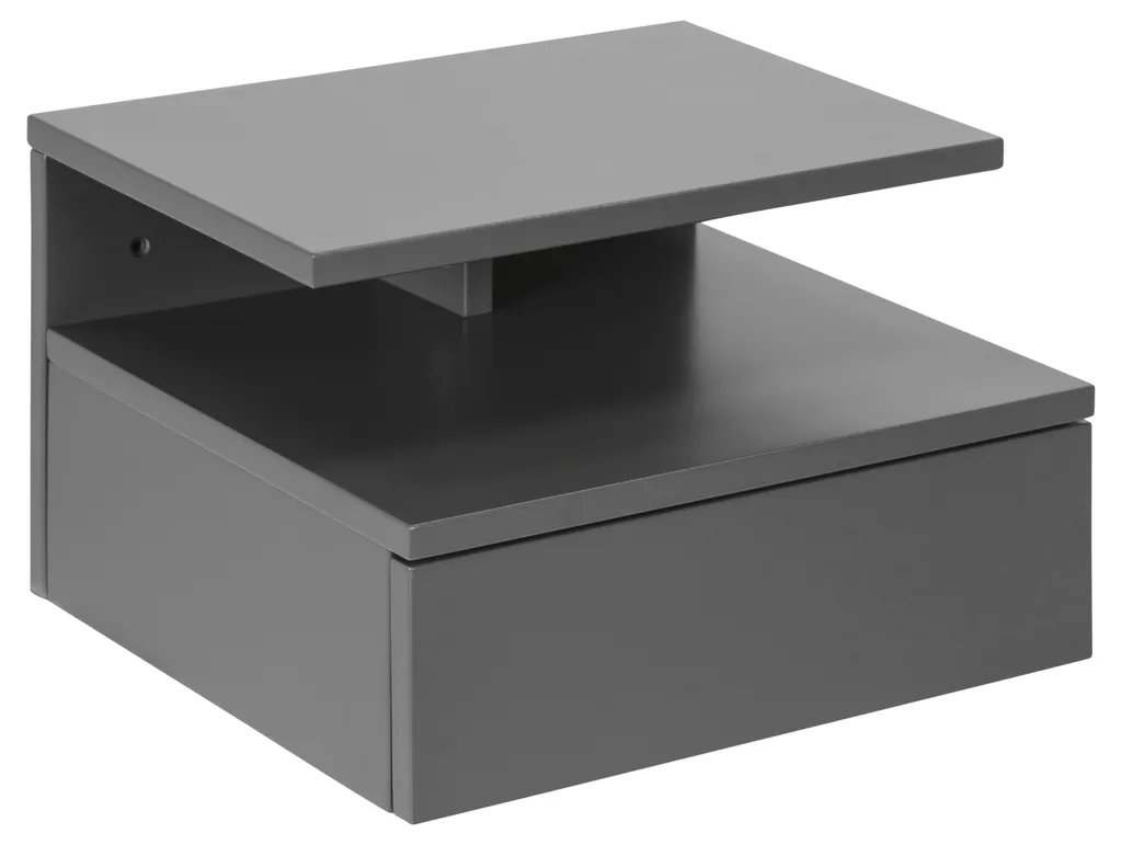 Table de chevet grise Ashlane 35cm, finition moderne en bois MDF