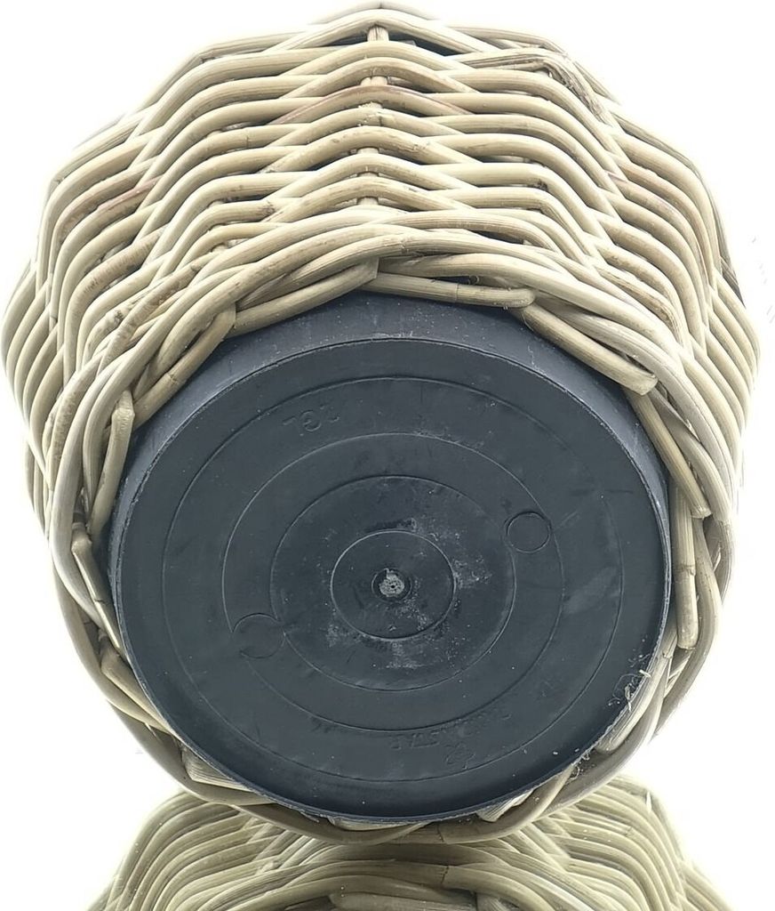 VAN DER LEEDEN DRYPOT® Rattan Pflanzkübel Grau Ø 25 cm - Produktbild 3