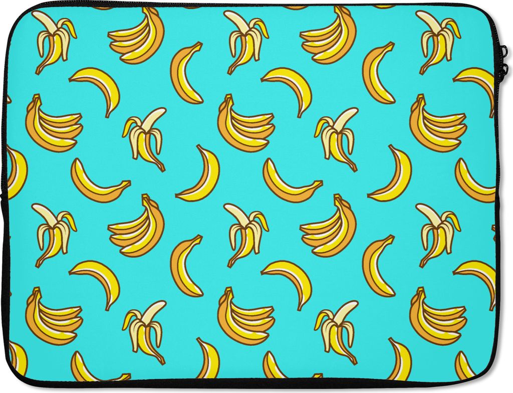 MuchoWow Laptop Hülle 15 Zoll Design - Banane - Frucht - Muster Laptoptasche - Laptoptasche - Sleeve - Rundum-Schutz