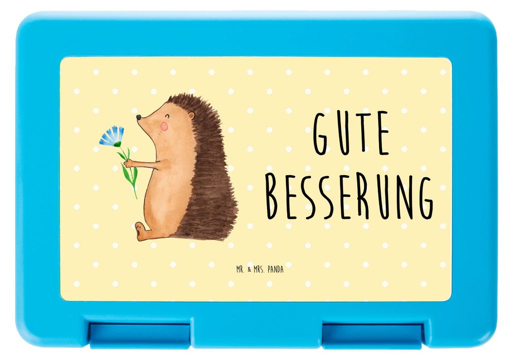 Mr. & Mrs. Panda Snackbox Igel Blumen - Gelb Pastell - Produktbild 