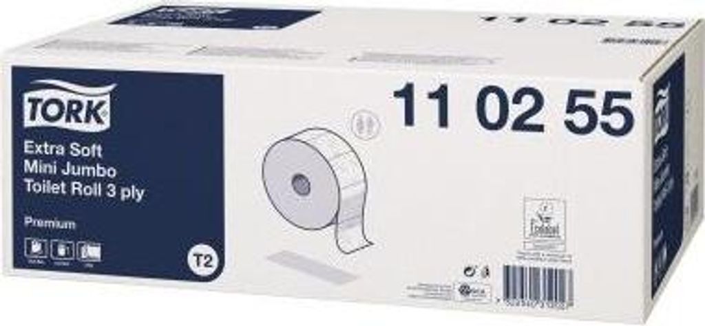 Tork Toilettenpapier Mini Jumbo 110255 3lagig weiß 12 Produktbild 