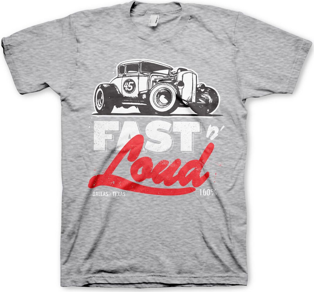 Fast N' Loud Hot Rod T-Shirt - Large - Heather-Grey
