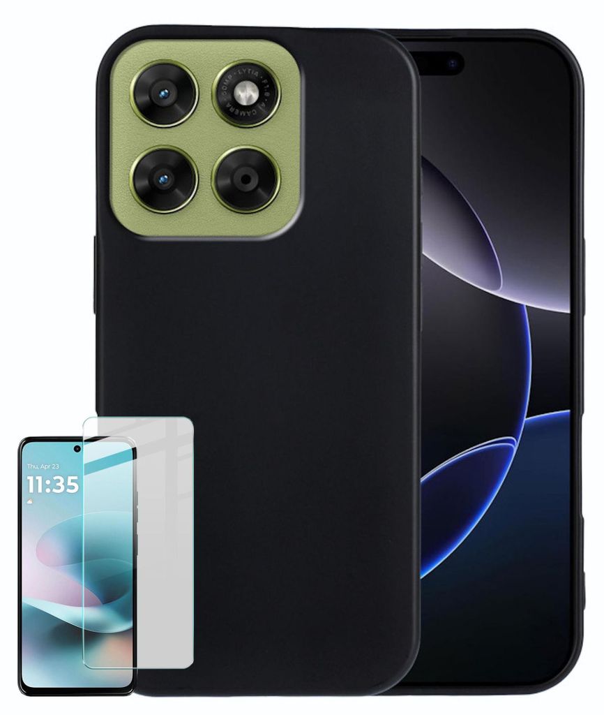 Beschermhoes + 9H beschermglas voor Motorola Moto G67 / Productafbeelding 