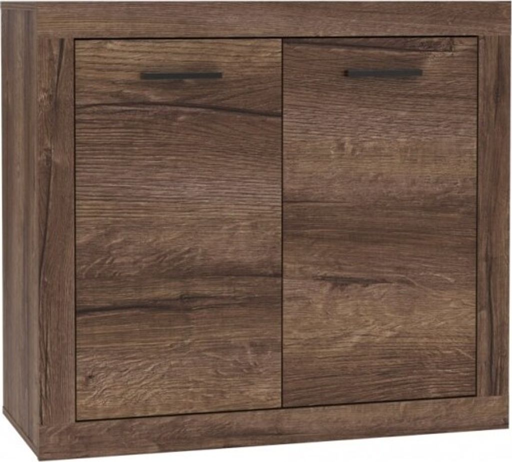 Furniture24 Kommode Trass TRAK221, Sideboard, Schrank, Wohnzimmerschrank mit 2 Türen, Schlameiche Nachbildung