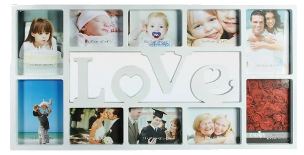 Cadre photo mural Romantic Items en bois pèle-mêle pour 10 photos