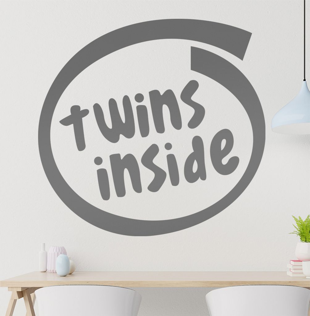 twins Wandtattoo in 6 Größen - Wandaufkleber Wall Sticker - Dekoration, Küche, Wohnzimmer, Schlafzimmer, Badezimmer