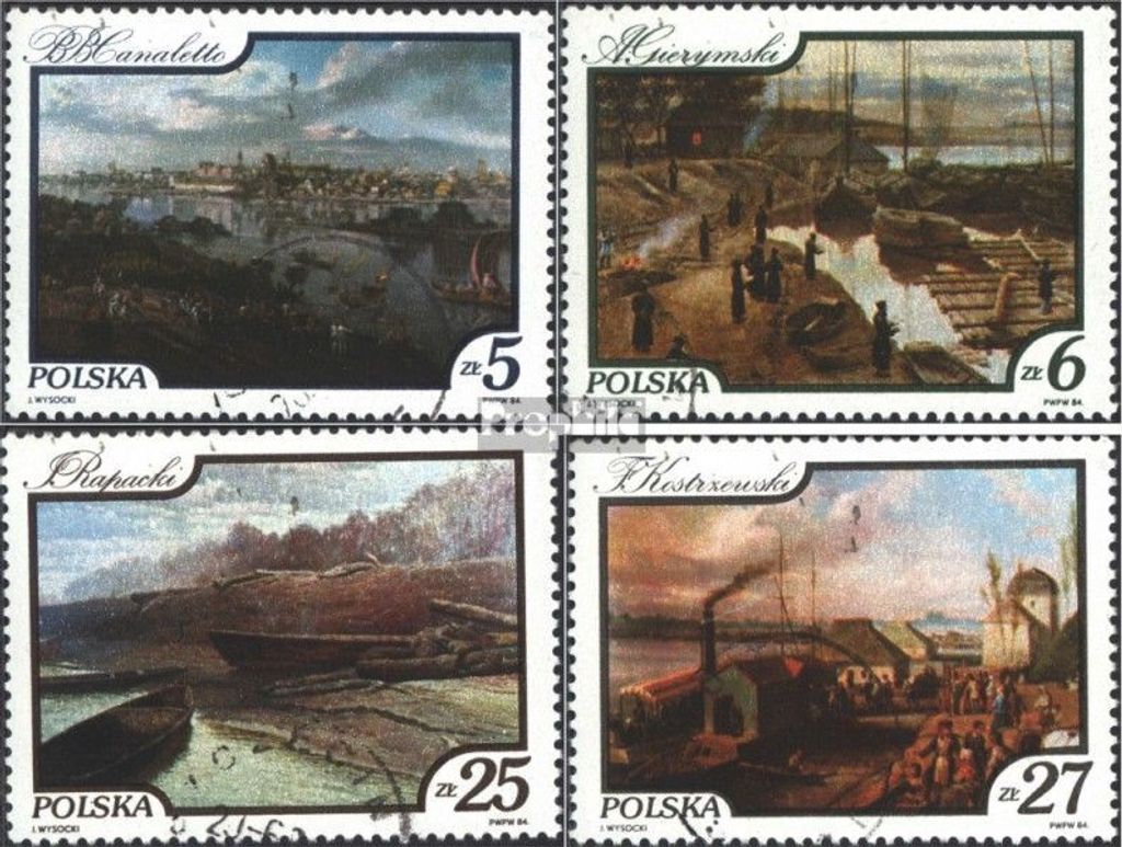 Briefmarken Polen 1984 Mi 2921-2924 (kompl.Ausg.) postfrisch Weichsel-Gemälde