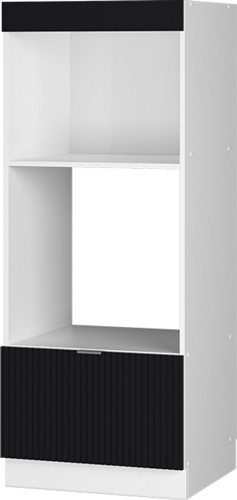 Vicco Mikrowellenschrank Fame-Line, 60 cm offen, Schwarz gestreift/Weiß