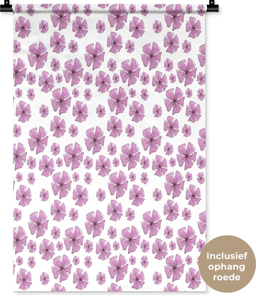 MuchoWow Wandteppich Wandbehang Blumen - Sakura - Muster 60x90 cm Tapisserie Dekoration Wandtuch - Foto-Teppich - Abwaschbar