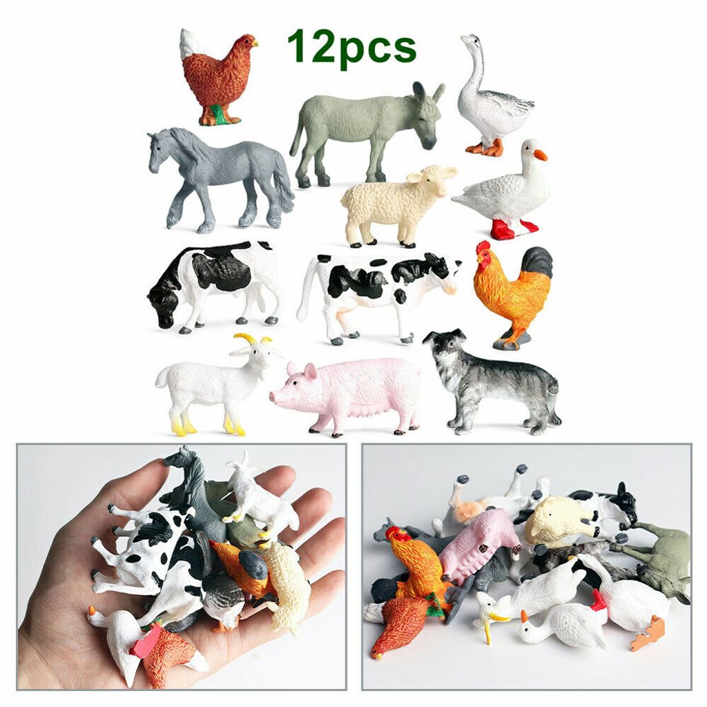 12x Bauernhoftiere Tierfiguren Haustiere Miniblings Tiere Farmtiere Bauernhof 