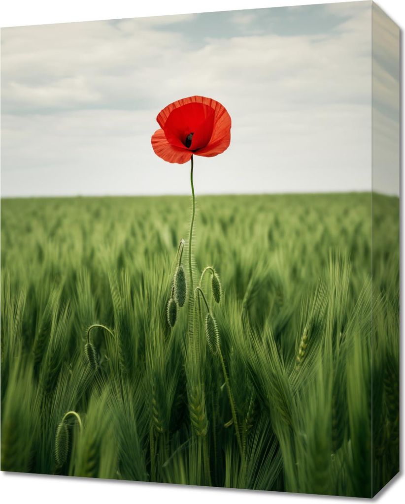 Bild 40x50cm Einsamer Mohn im Feld