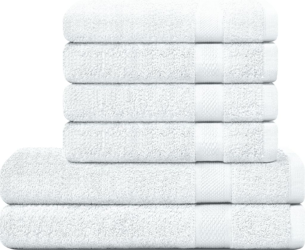 CAMRY Handtuch Set 6-teilig - 4 Handtücher 50x100 cm und 2 Badetücher 70x140 cm aus 100% Baumwolle 500 g/m² - weiche und saugstarke Tücher in F...