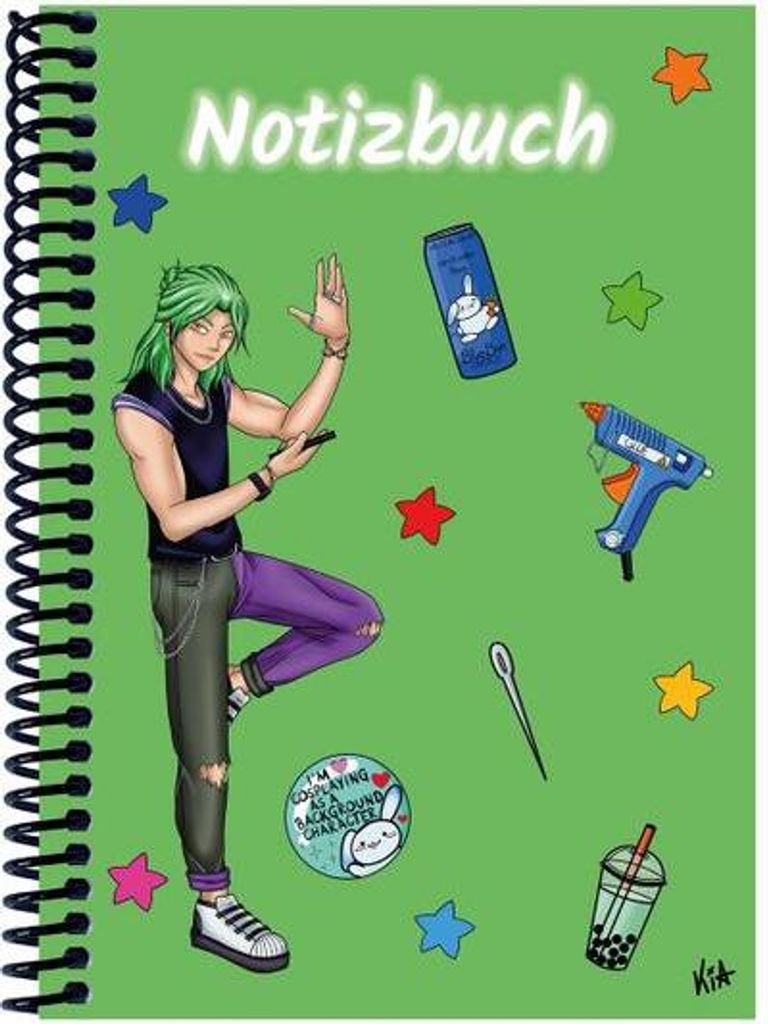 A 5 Notizbuch Manga Quinn, grün, kariert