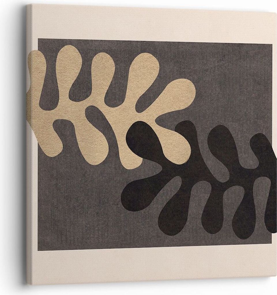 Bild auf Leinwand - Leinwandbild - Einteilig - Blätter Form Figur - 30x30cm - Wand Bild - Wanddeko - Wandbilder - Leinwanddruck - Bilder - Wanddek...