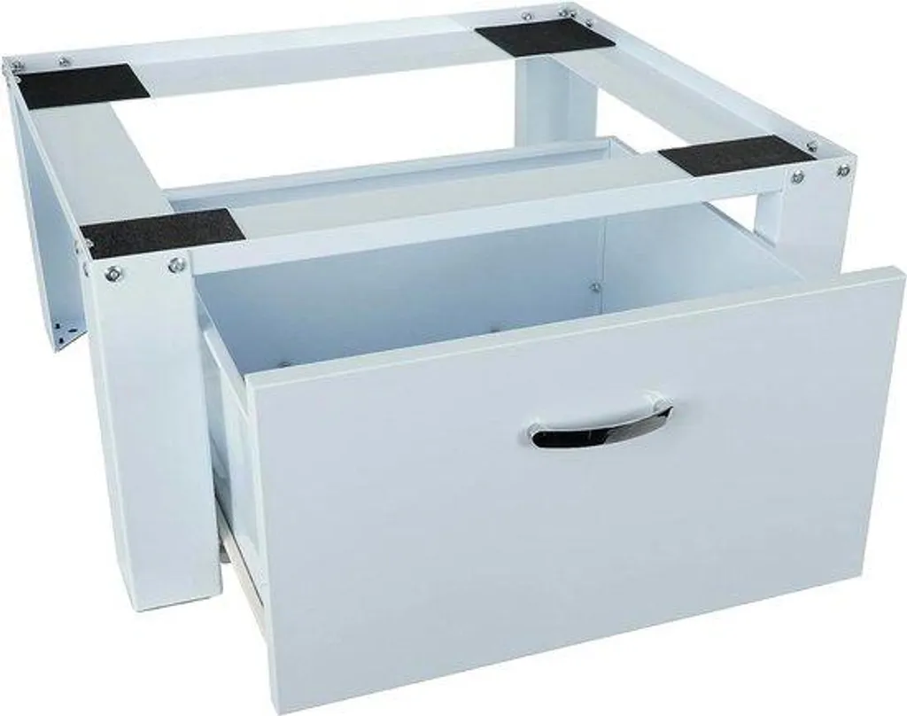 Tiroir socle lave-linge séchant 30 cm blanc acier contre le mal de dos
