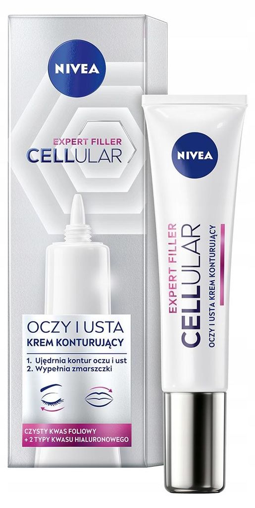 NIVEA CELLULAR EXPERT FILLER Anti-Falten Augen- und Produktbild 