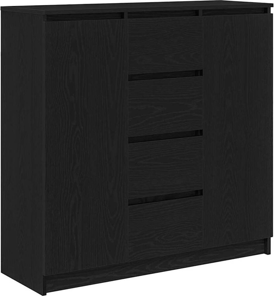 Sideboard mit Schubladen Schwarz Eichen-Optik 100,5x35x98,5 cm