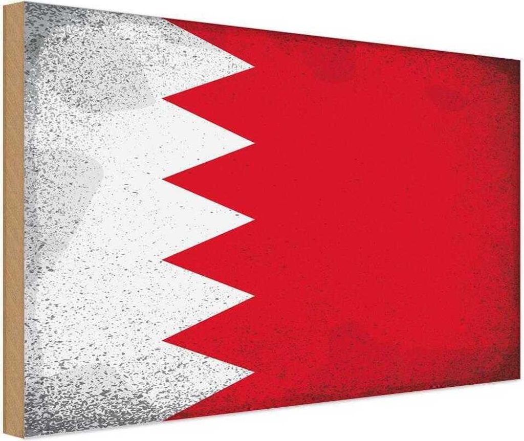 vianmo Holzschild 12x18 cm Bahrain Vintage Flagge Fahne Produktbild 