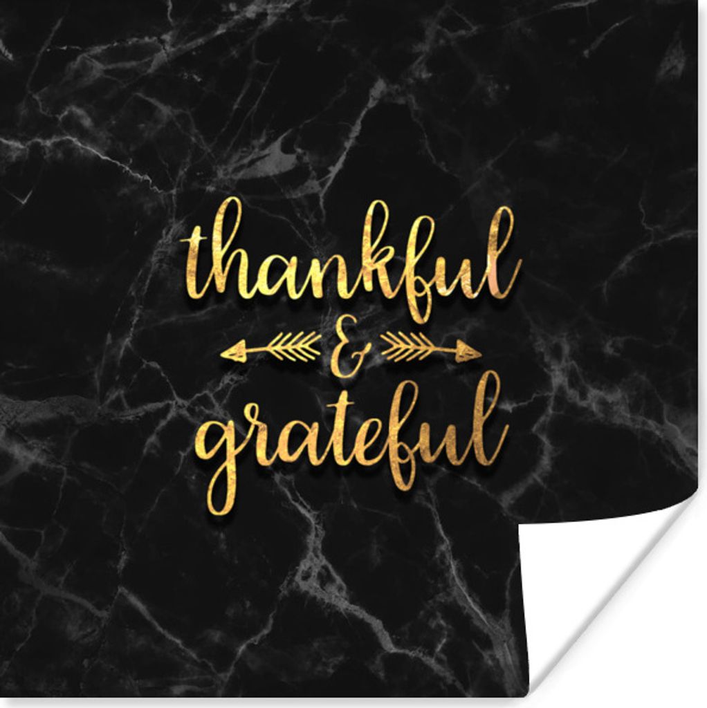 MuchoWow Poster Zitat - Sprichwörter - Gold - Marmor 100x100 cm - Babyzimmer