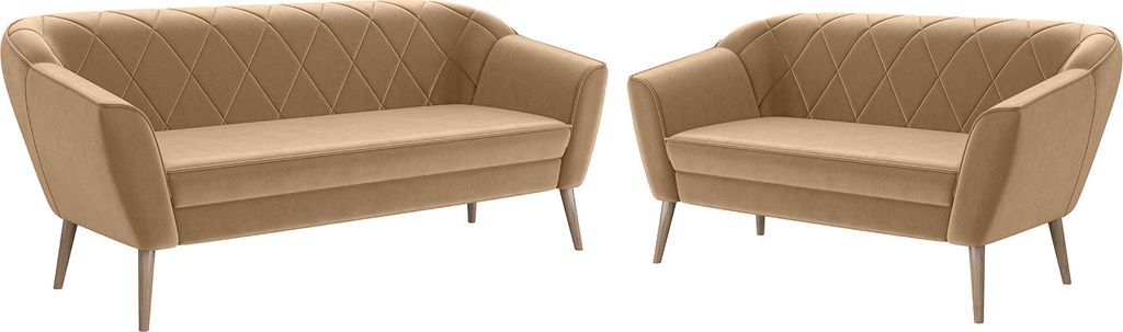 MEBLINI Mini Sofa Set 3-2 für Wohnzimmer - Mini Lounge für fünf Personen - Küchensofa - Sofa Klein - Sitzgarnitur - Polstergarnitur - Sofagarni...