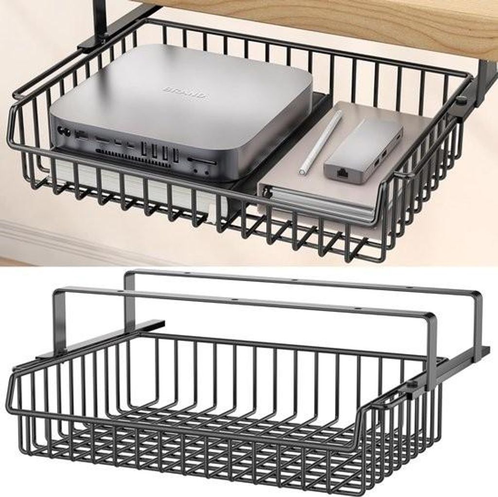 Schublade für unter den Schreibtisch – Ausziehmechanismus – Büroorganizer – 1-teilig – schwarz – Metall