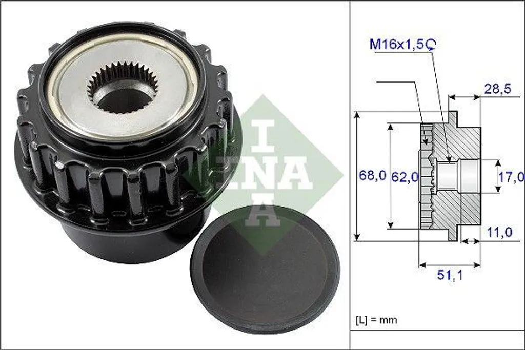 Poulie alternateur INA 535 0175 10 avec fonction roue libre pour Volvo