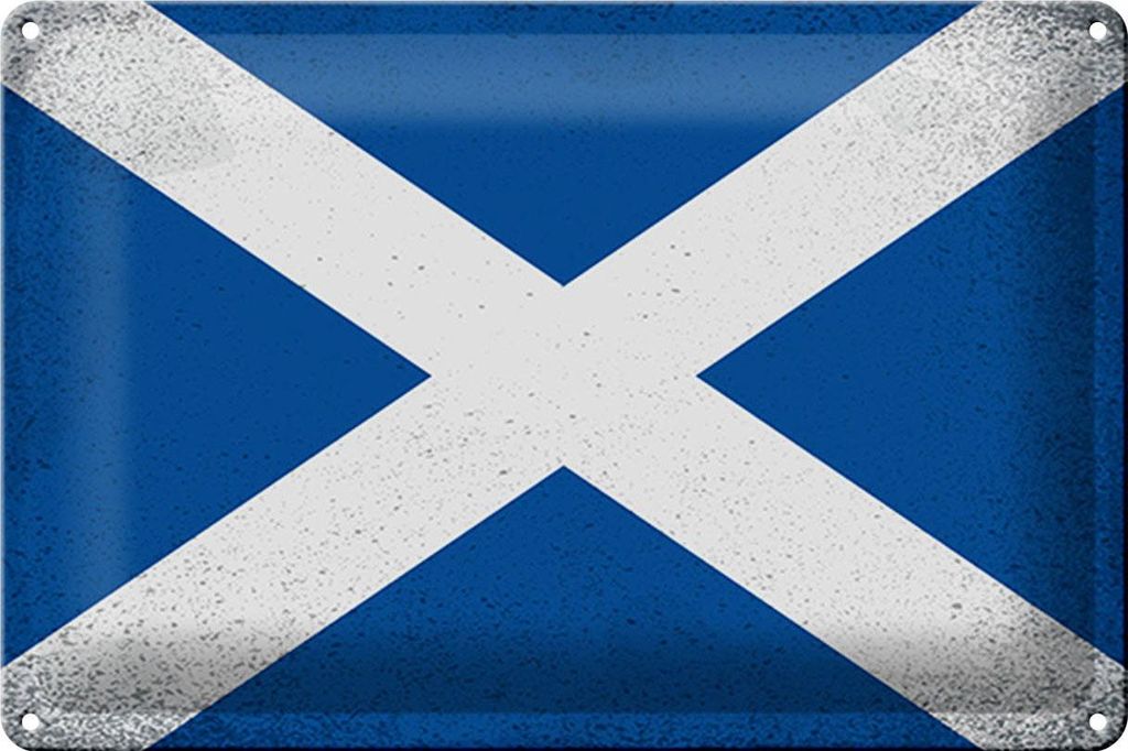 Blechschild Flagge Schottland 30x20cm Flag Scotland Vintage