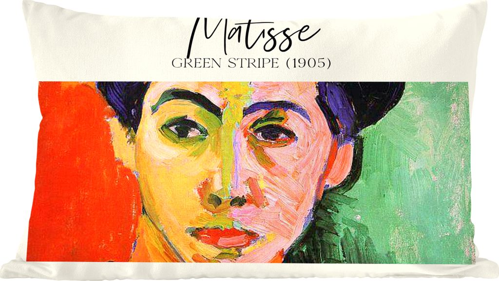 MuchoWow Zierkissen Sofakissen Wohnzimmer Dekokissen 50x30 cm Kunst - Matisse - Grüner Streifen (1905) - Malerei - Wohnzimmerdekoration - Polste...