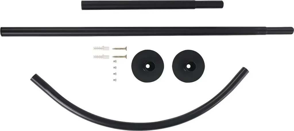 Tringle pour baignoire d'angle ajustable noire style industriel 165cm - 7