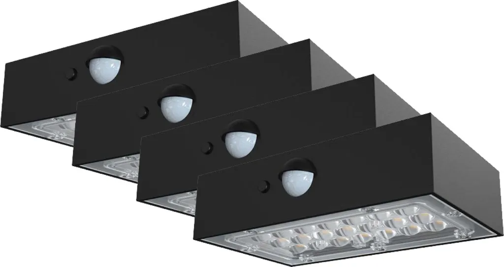 Applique Solaire Murale avec Détecteur de Mouvement IP65 Lot de 4