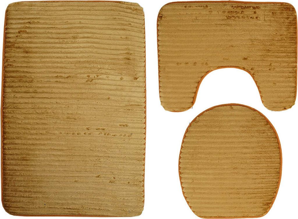 3pcs gestreift 3D Anti-Rutsch Badewanne Teppich WC Mats Set Weiche absorbierende Badezimmer Teppich Toilette Deckel Sitzdecke Schließfach Pad - #1