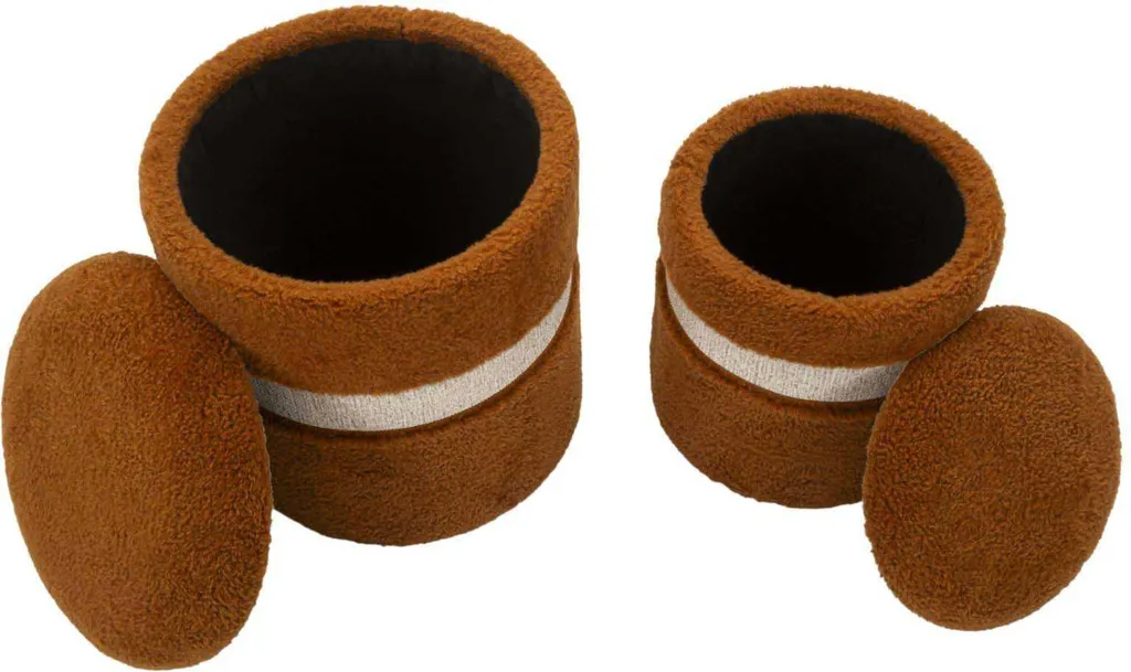 Saint-Moritz Ensemble de 2 tabourets de rangement Ø40x47cm marron