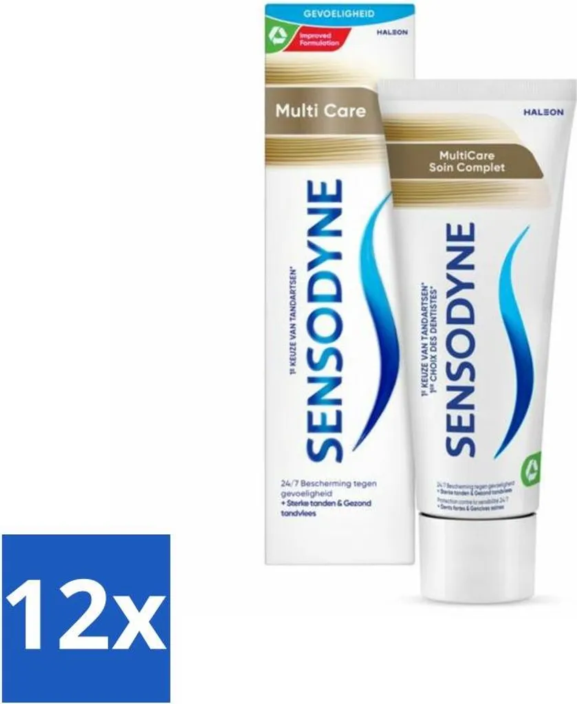 Set 12x Sensodyne MultiCare 75ml - Protezione Completa Denti e Gengive