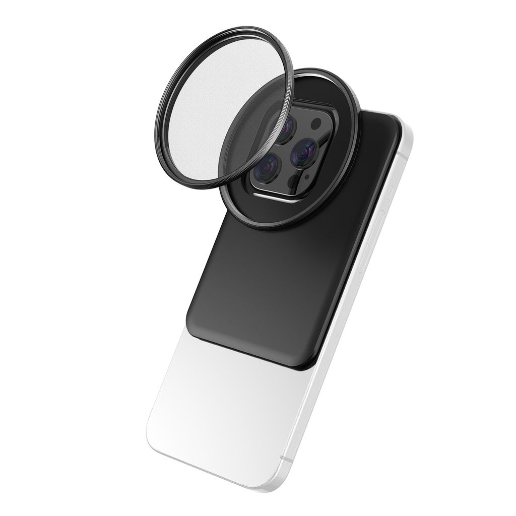 6,1 Zoll magnetische Telefonfilterhalterung, Telefonfilterhalter mit 67 mm 1/2 schwarzem Diffusionsfilter, Ersatz fuer iPhone 15 Pro/ iPhone 15/ iP...