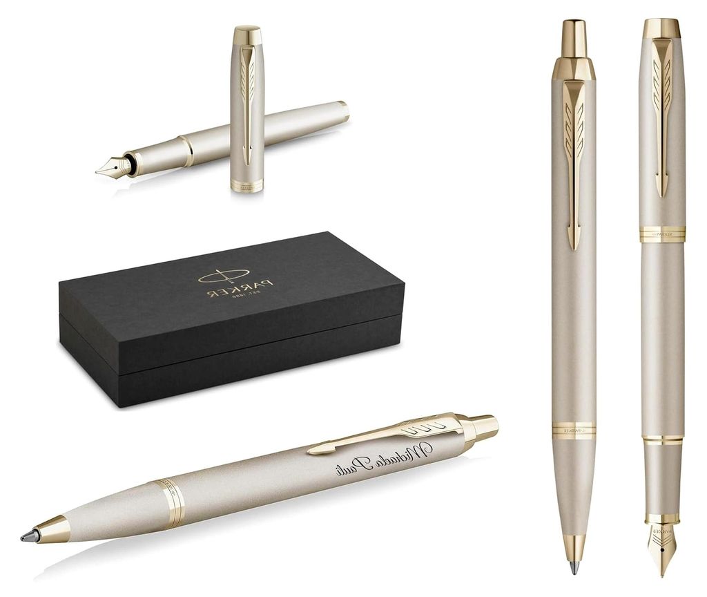Schreibset IM Professionals Monochrome Kugelschreiber und Füllfederhalter mit Gravur | Premium Stift | Geschenkbox | blaue Pantone | personalisier...