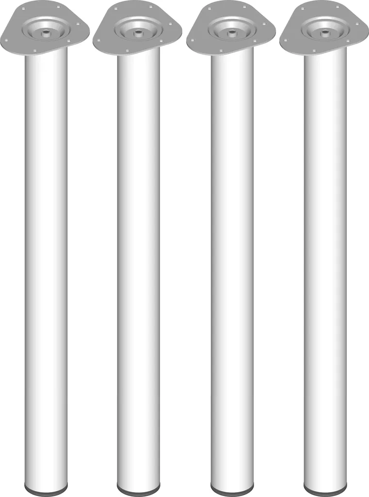Pieds de table robustes en acier blanc Element round 60 mm - Pack de 4 - 2
