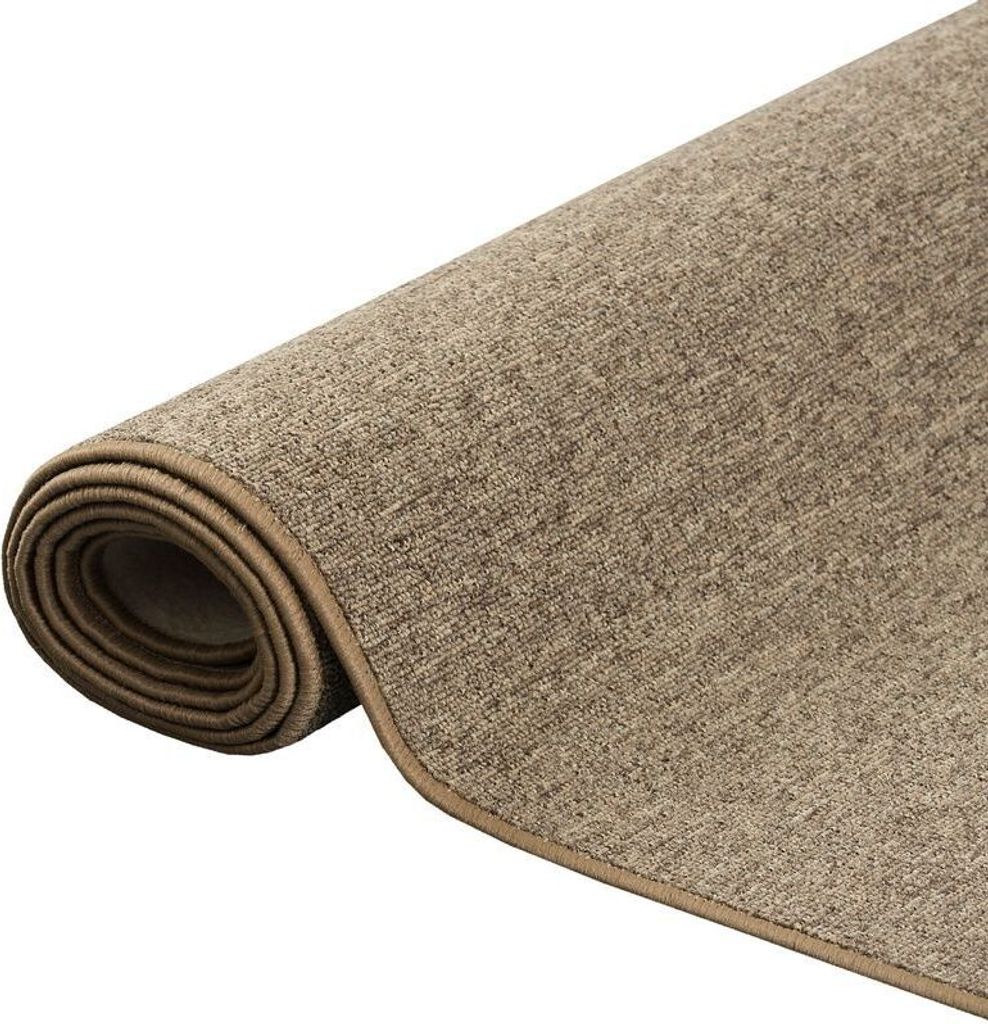Feinschlingen Läufer Velour Teppich Strong Nougat, Größe:80x320 cm