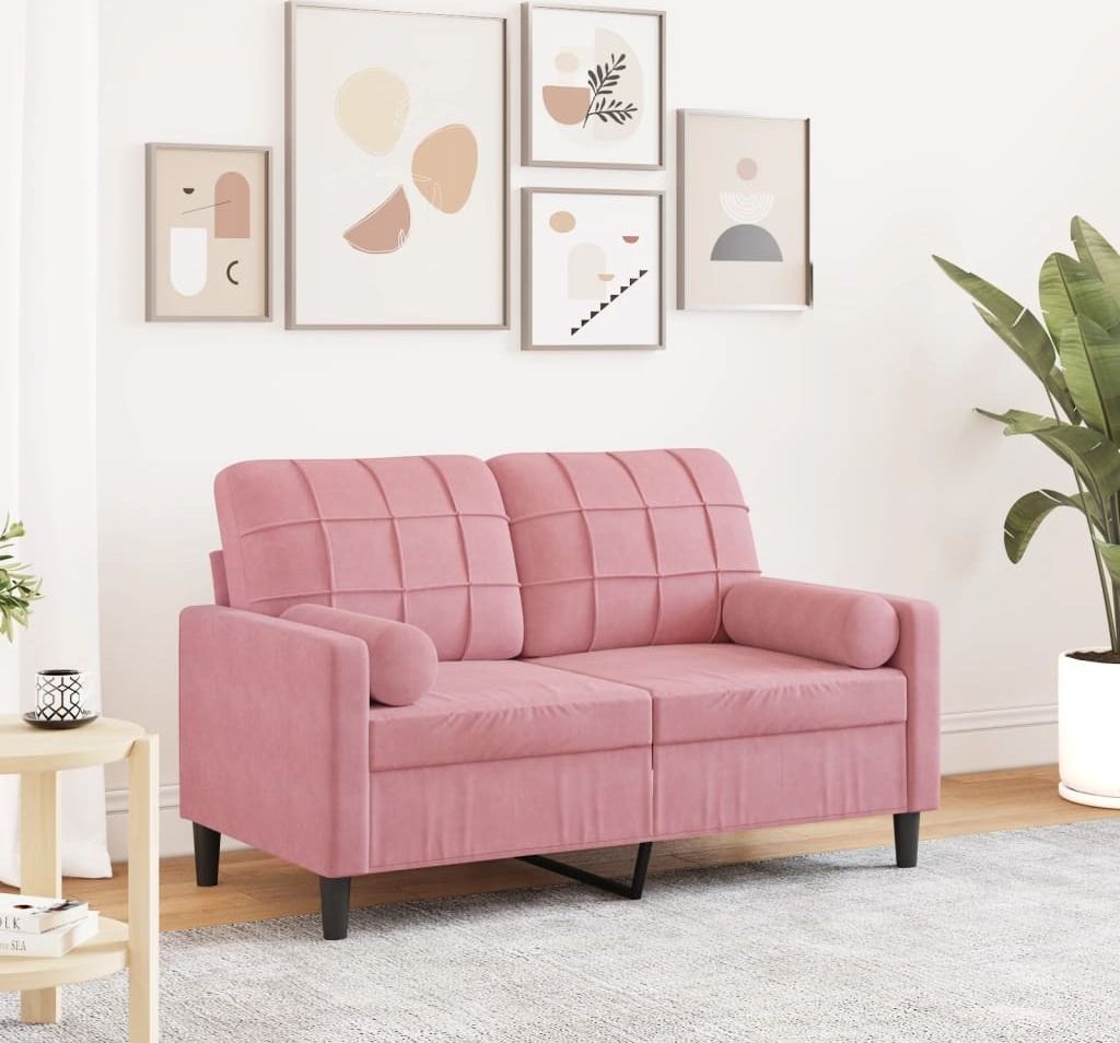 "2026 Promotion" 2-Sitzer-Sofa - Polstersofa - mit Zierkissen - Rosa 120 cm Samt - Klassische Sofas CC13613