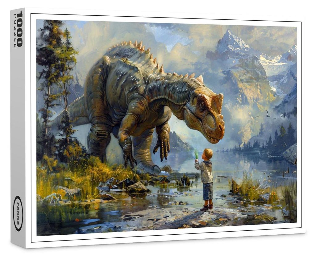 raxxa Premium-Puzzle "Dinosaurier und kleiner Junge - mein bester Freund", 1000 Teile
