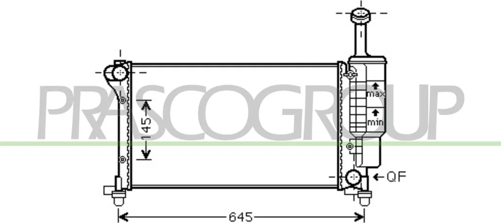 Radiateur de refroidissement PRASCO FT122R004 robuste pour Panda 1.1 1.2