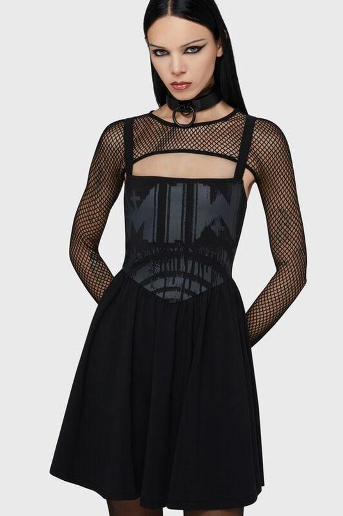 Motionless In White by Killstar Kurzes Kleid Damen Voices Spiral Mini Dress schwarz XL
