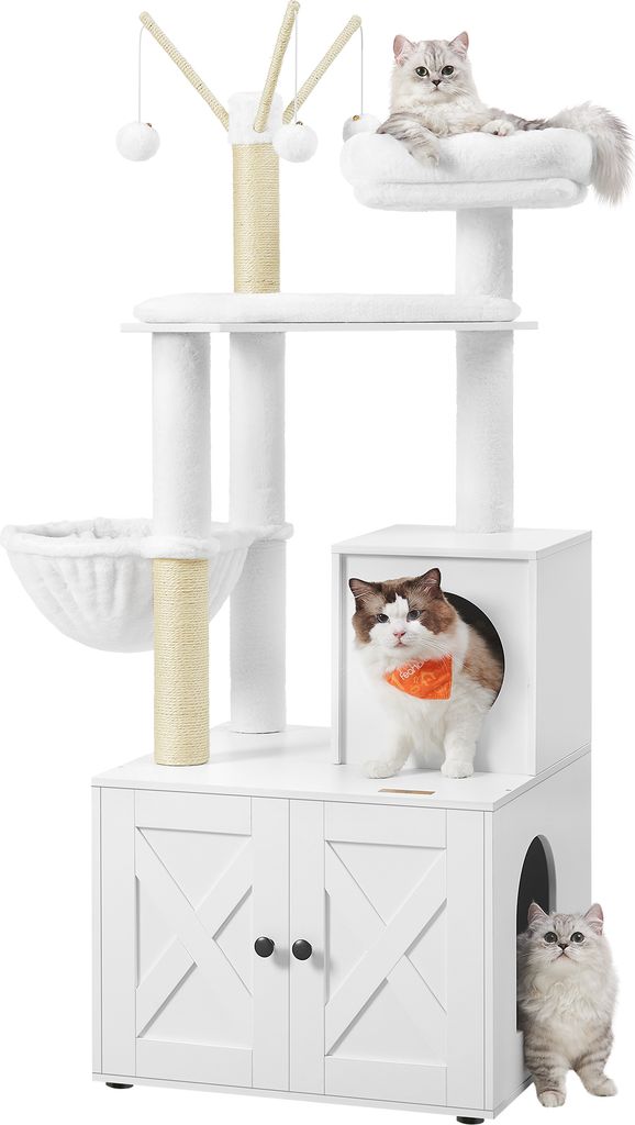 FEANDREA Kratzbaum, mit Katzenklo-Schrank abnehmbaren Produktbild 1
