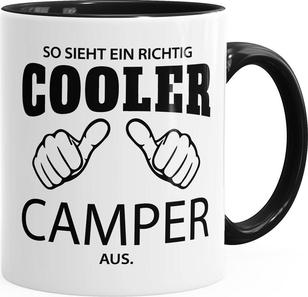 So sieht ein richtig ein richtig cooler Camper aus Tasse Berufe MoonWorks schwarz unisize