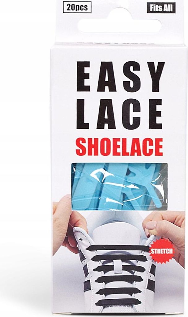 Silikonschnürsenkel ohne Bindung BOX 20 Stück Easy Lace Box - Blau