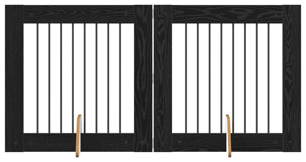 Hundetor mit Ständern 2 pcs Schwarze Eiche 80 x 80 cm